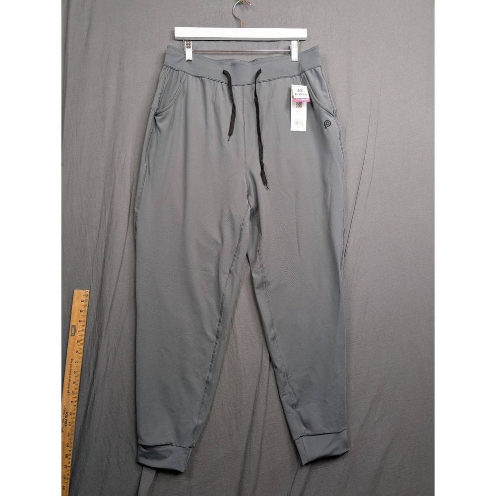 POP Fit Women's Jogger Pants Black Size 2XL Polyester Spandex Pockets Drawstring